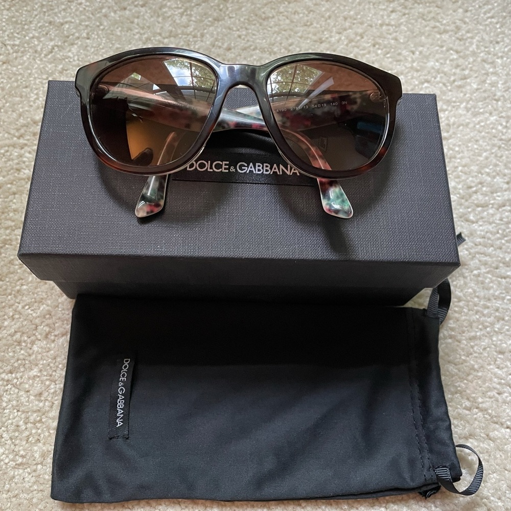 Dolce & Gabbana sunglasses floral lace black trim